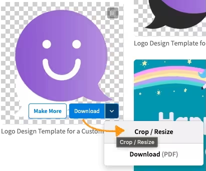 A screenshot that indicates how to resize a previously downloaded image